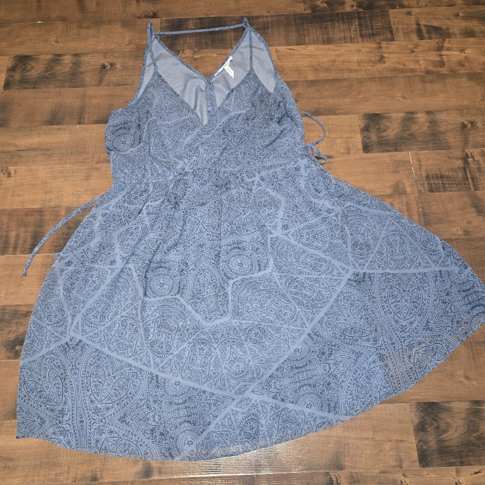 Y2K Babydoll Dress - Bebe Generation [Medium] Slate Grey Blue Paisley